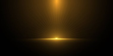 Vektör illüstrasyon altın ışık ışını, lüks poster sahnesi, şablon prim ödüllü tasarım. Soyut zarif altın, parıltılı, aydınlatma efekti siyah arka planda parıldıyor.