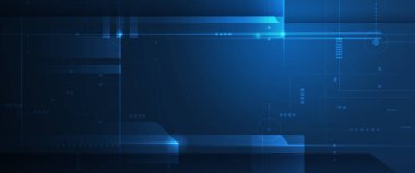 Çizim Soyut Dijital Teknoloji, ışık çizgisi ve mavi siber uzay arka planı. Vektör iletişimi, yenilikçi fütüristik teknoloji, internet ağ sistemine bağlanma, gelecekteki büyük veriler, kavrayış