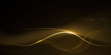 Vector soyut ışık altın etkisi, akış çizgisi, hareket deseni ve lüks duvar kağıdı için altın gradyan rengi, şablon afişi, fütüristik arka plan. Boşluklu modern grafik tasarımı