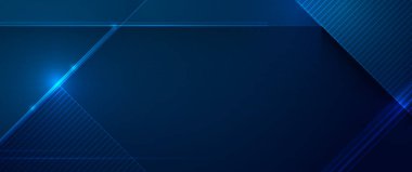 Vektör soyut geometrik şekil, çizgi, pankart için koyu mavi gradyan renk, duvar kağıdı arkaplan üzerindeki ışık efekti. Dijital teknoloji için modern grafik tasarımı, fütürist arkaplan