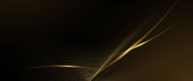 Vector soyut ışık altın etkisi, akış çizgisi, hareket deseni ve lüks duvar kağıdı için altın gradyan rengi, şablon afişi, fütüristik arka plan. Boşluklu modern grafik tasarımı