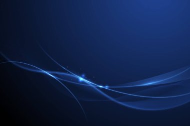 Vector Soyut, Bilim, Fütürist, Duvar kağıdı arka planı için enerji teknolojisi konsepti. Çizgi desenli dijital resim tasarımı, neon ışığı, hız ve hareket bulanıklığı koyu mavi arkaplan üzerinde