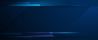 Vector Soyut, Bilim, Fütürist, Duvar kağıdı arka planı için enerji teknolojisi konsepti. Çizgi desenli dijital resim tasarımı, desen, mavi ışık, hız ve hareket bulanıklığı koyu mavi arkaplan üzerinde