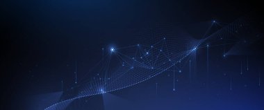 Vektör dijital veri, molekül arkaplan. Big Data, yüksek teknoloji, ışık çizgisi tasarımı. İllüstrasyon modern ağ veri sistemi, siber alan, iletişim interneti, geleceksel bağlantı kavramı