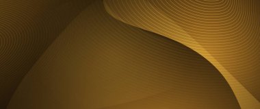 Kavis çizgilerinin vektör soyut hareketi, parlak, ışıltılı efekt. Çizim tasarımı. Parlak altın dalga, dalgalı çizgi deseni. Teknoloji afiş şablonu için element grafik tasarımı, duvar kağıdı arkaplanı