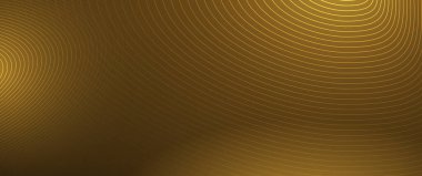 Kavis çizgilerinin vektör soyut hareketi, parlak, ışıltılı efekt. Çizim tasarımı. Parlak altın dalga, dalgalı çizgi deseni. Teknoloji afiş şablonu için element grafik tasarımı, duvar kağıdı arkaplanı