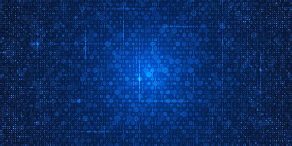 Soyut ızgara piksel desen arkaplanı. Kare, geometrik mozaik, koyu mavi desenli vektör illüstrasyon elemanı. Dijital veri ve teknoloji fütüristik arkaplan için grafik tasarımı