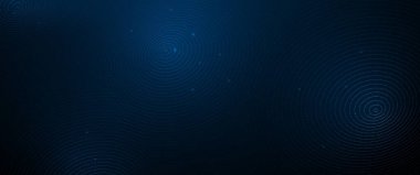 Çizim vektörü soyut dalga, akış çizgisi, hareket deseni ve koyu mavi arkaplan üzerindeki parçacık noktası. Arka plan için modern fütürist, büyük veri tasarımı. Dijital veri, yüksek teknoloji, teknoloji kavramı