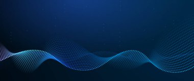 Vektör soyut dinamiği, dalga akış ağ parçacıkları. İllüstrasyon fütüristik, ağ teknolojisi geçmişi. Pankart için, duvar kağıdı için dizayn. Fütürist, dijital veri ağı ve bilim konsepti