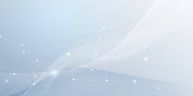 Vektör ağı bağlantısı. Soyut ağ, moleküler pleksus hattı ve siber uzay. Geometrik çizgi, beyaz arkaplanda nokta. Veri, ai, bilim ve gelecekteki arkaplan için modern dijital teknoloji tasarımı