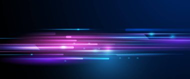 Vektör soyut neon ışığı, uzayla desen çizgisi. Mor, mavi, yeşil ve değişken renk arkaplanı. Pankart için resimli grafik tasarımı, duvar kağıdı arka planı. Enerji dijital teknolojisi konsepti