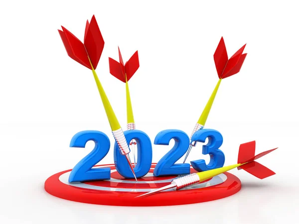 Цель 2023 Новый Год Цели Белом Фоне 2023 Год Бизнес — стоковое фото