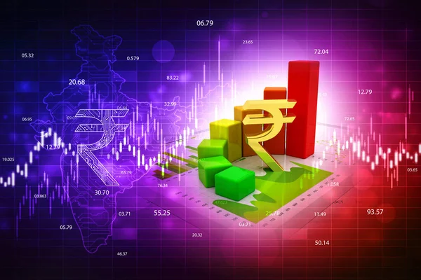 Crecimiento Bolsa India Gráfico Bursátil Antecedentes Financieros Abstractos Antecedentes Financieros — Foto de Stock