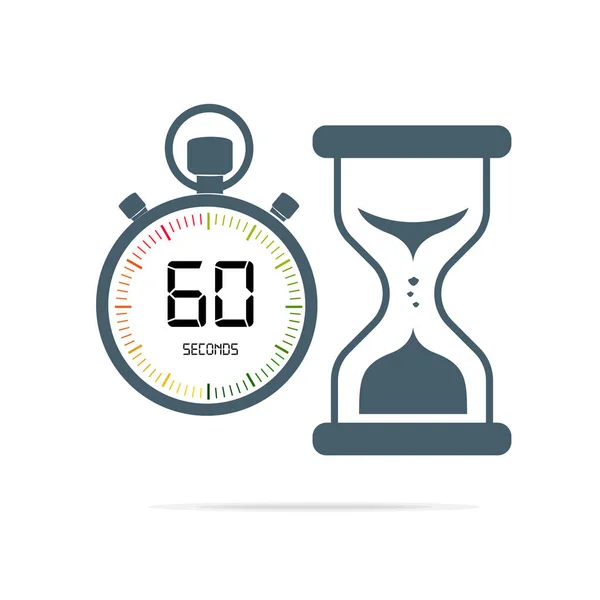 Часы Time Clock Секунд Часы Хрусталем Isolated Белом Фоне Концепция — стоковый вектор