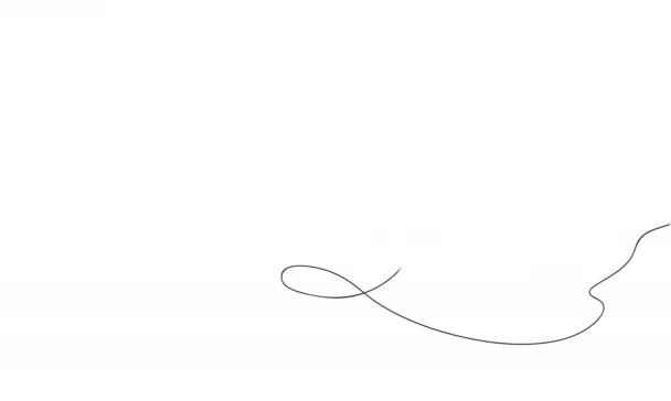Анимационное Видео Непрерывной Черной Линии Рисунок Передач Зеленой Галочкой Внутри — стоковое видео
