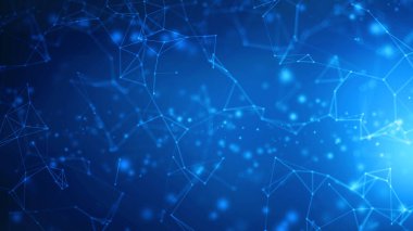 İnternet ağ bağlantısı dijital teknoloji. Bağlantı noktaları ve çizgileri olan soyut geometrik arkaplan, Plexus Soyut Ağ Teknolojisi arkaplanı