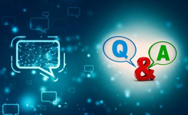 Soru ve Cevap Baloncuk Sohbeti, Soru ve Cevap Konsepti, İletişim ve İş Tartışması Konsepti. 3d illüstrasyon