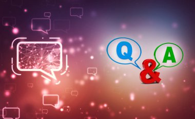 Soru ve Cevap Baloncuk Sohbeti, Soru ve Cevap Konsepti, İletişim ve İş Tartışması Konsepti. 3d illüstrasyon