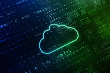 2d Bulut hesaplama, Bulut Hesaplama Konsepti, Bulut hesaplama kavramı. Soyut bulut bağlantı teknolojisi arkaplanı, internet veri depolama, veritabanı ve mobil sunucu kavramı.