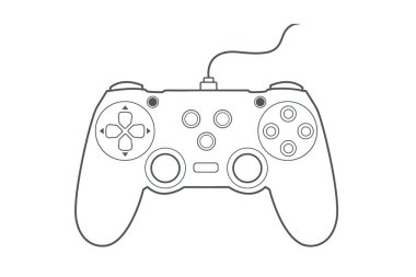 Joystick ikonu. Video oyunu denetleyici simgesi. oyun konsolu oyun simgesi. Mobil konsept ve web tasarımı için imza. vektör illüstrasyonu