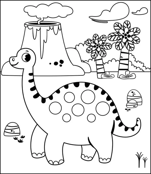 子供のための恐竜のテーマで絵画活動 ベクトルイラスト — ストックベクタ