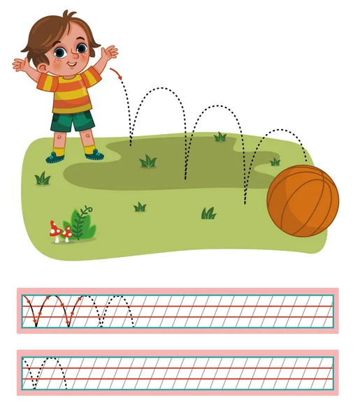 Förberedande Praktik För Förskole Och Grundskolebarn Illustration För Utbildningsvektor — Stock vektor