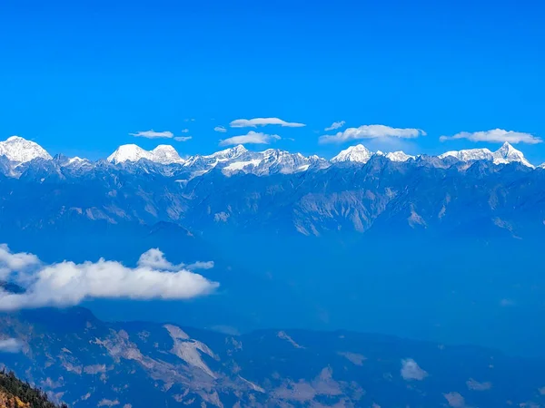 Prachtig Uitzicht Besneeuwde Bergen Van Himalaya Bereik Van Kalinchowk Provincie — Stockfoto