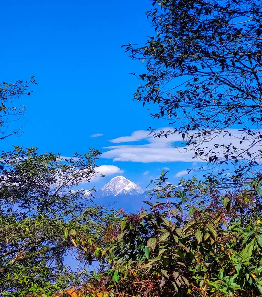 Increíble Vista Una Cordillera Del Himalaya Desde Cima Una Montaña —  Fotos de Stock