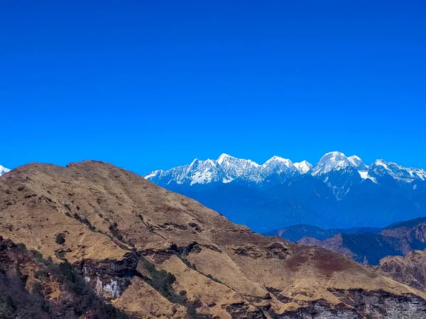 Krásný Výhled Úžasnou Kašnu Kopce Kolem Vesnice Kuri Kalinchowk Nepál — Stock fotografie