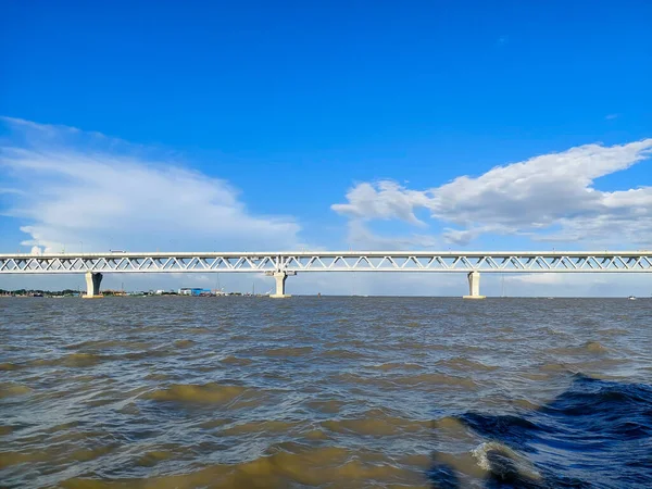 Padma Multipurpose Bridge Multipurpose Railroad Bridge Constructed Padma River Bangladesh — Fotografia de Stock
