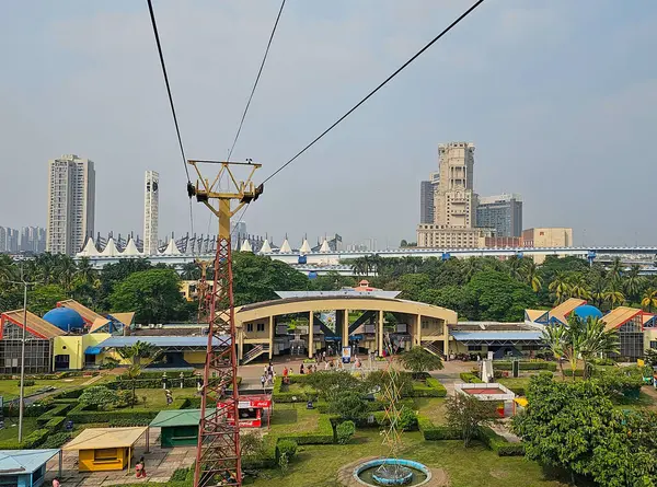 Stock image 22.04.2024 - Science City, Kolkata, India: Viiew of the new town and science city ok kolkata from the cable car of science city park with cityscape in the background.