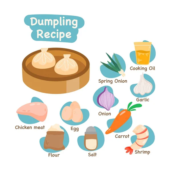 stock vector dumpling illustration recipe concept