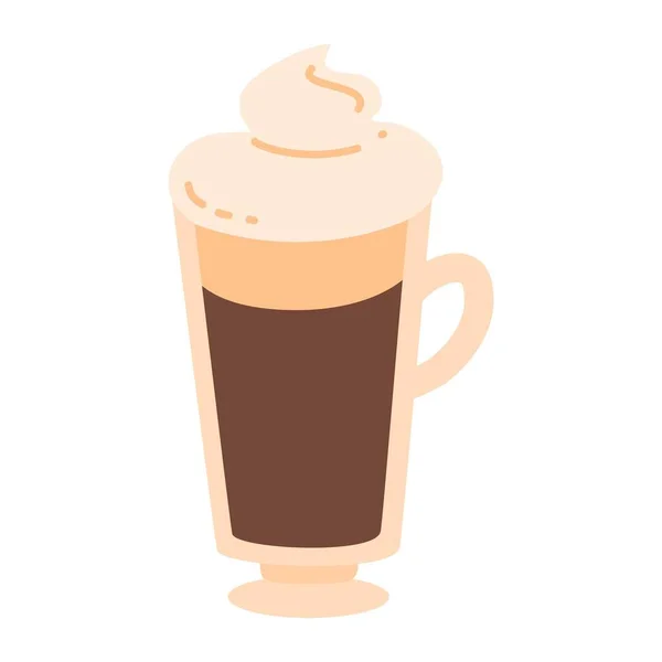 Handritad Cappuchino Latte Illustration — Stock vektor