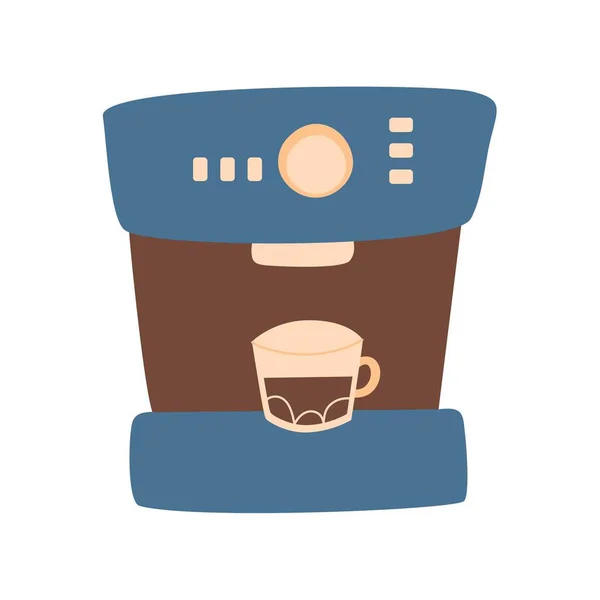 Machine Het Maken Van Lekkere Warme Koffie — Stockvector