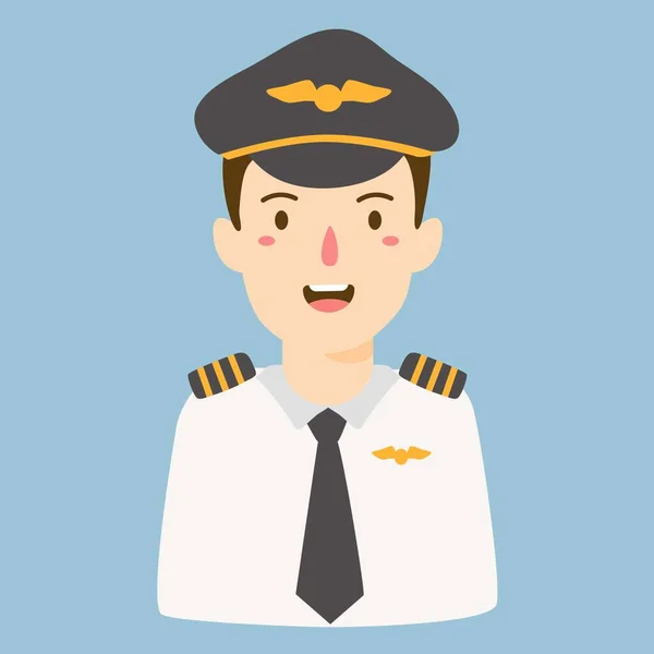 Piloto Homem Aviação Profissão — Vetor de Stock