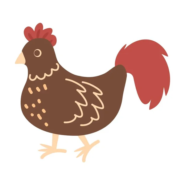 Cartone Animato Fattoria Pollame Uccelli Piatto Illustrazione — Vettoriale Stock