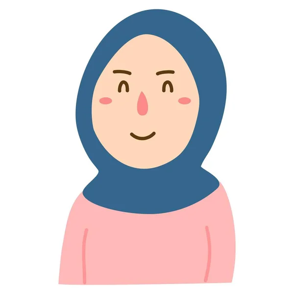 Twarz Emocje Hijab Dziewczyna Kreskówka Postać — Wektor stockowy