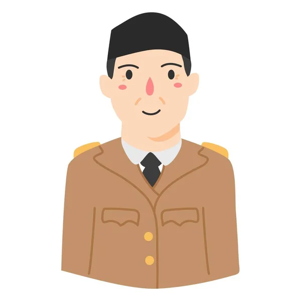 Jendral Soedirman インドネシア国立英雄 — ストックベクタ