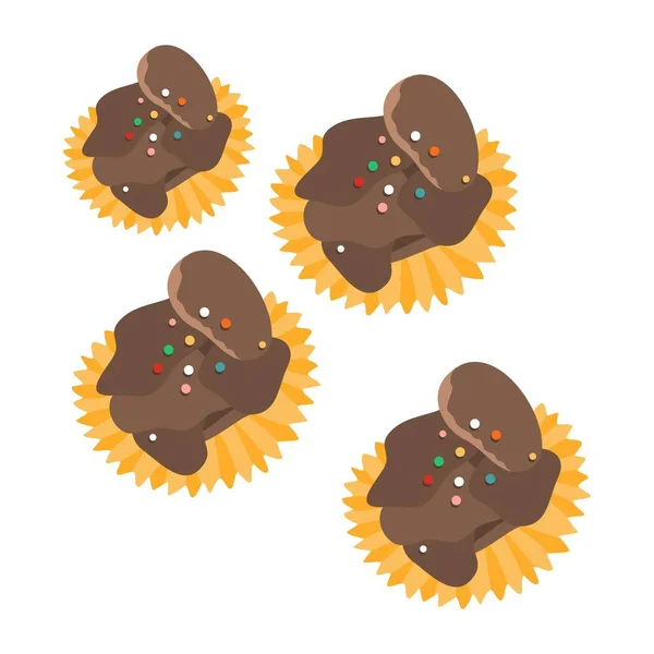 Galleta Chocolate Con Copos Maíz Para Celebrar Eid Fitr — Vector de stock