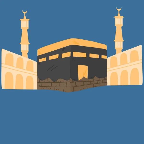 Хаджар Ісламське Паломництво Ілюстрація Кааби — стоковий вектор