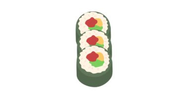 Kore yemeği kimbap bibimbap animasyonu