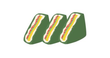 Animasyon Kore yemekleri samgak kimbap