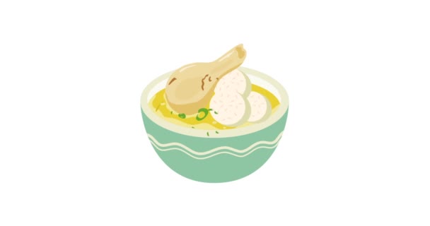 Animasi Opor Ayam Indonesia Food Iilustration — Stok Video