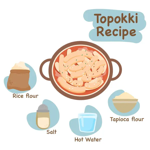 stock vector hand drawn topokki illustration recipe concept