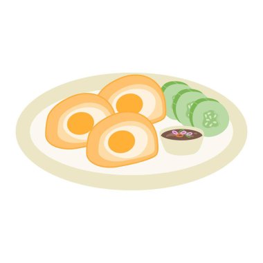 Pempek is fish cake traditional street food clipart
