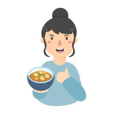 Ramazan için kolak pisang ya da takjil satan kadın.