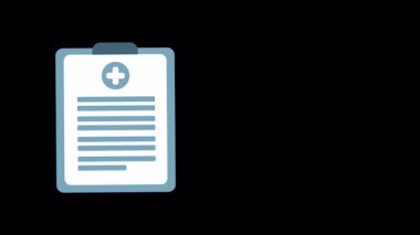 Tıbbi geçmiş ya da rapor simgesi izole edildi. Hasta karnesi.