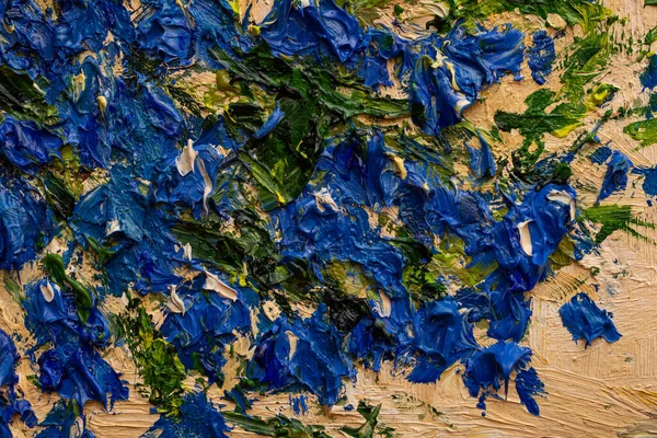 Lobelia Florescente Uma Panela Parede Fragmento Pintura Original Óleo Sobre — Fotografia de Stock