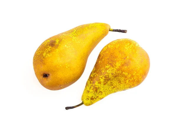 Frische Birnen Gelbe Früchte Isoliert Auf Weißem Hintergrund — Stockfoto