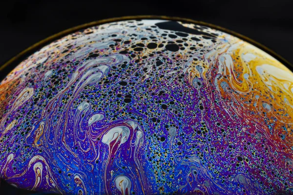 Beautiful Psychedelic Abstractions Surface Soap Bubbles — Stock Photo, Image